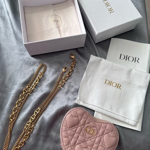 Dior Caro Heart Pouch on Chain SLG